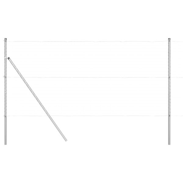 vidaXL Plotový sloupek. Jiný 52 pcs Šedá 3,2 x 3,2 x 170 cm Ocel