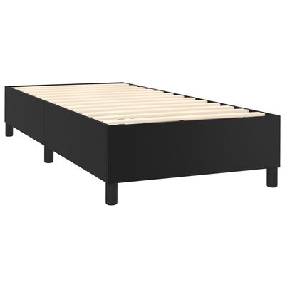 vidaXL Box spring postel s matrací a LED černá 100x200 cm umělá kůže