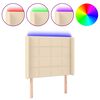 vidaXL Čelo postele s LED kr&eacute;mov&eacute; 83 x 16 x 118/128 cm textil