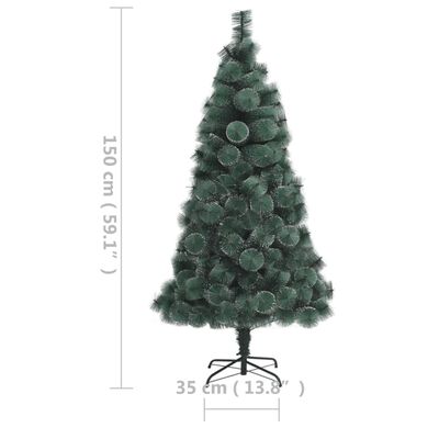 vidaXL Umělý vánoční stromek s LED a stojanem zelený 150 cm PET