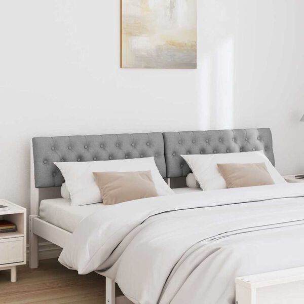 vidaXL Čalouněn&eacute; čelo postele Světle &scaron;ed&aacute; 180 cm Masivn&iacute; borov&eacute; dřevo