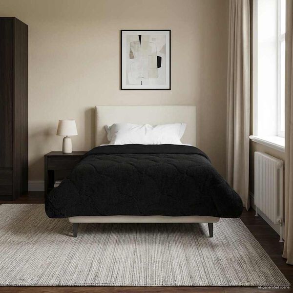 vidaXL Celoročn&iacute; přikr&yacute;vka &Scaron;něrov&aacute;n Čern&aacute; 155 x 200 cm