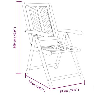 vidaXL Polohovací zahradní židle 2 ks masivní akáciové dřevo