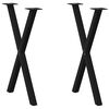 vidaXL Nohy k j&iacute;deln&iacute;mu stolu ve tvaru X, 2 ks, čern&eacute;, 50 x (72-73) cm, ocel