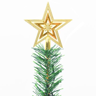 vidaXL Umělý vánoční stromek s baňkami a LED osvětlením zelený 64 cm