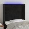 vidaXL Čelo postele s LED čern&eacute; 103 x 16 x 118/128 cm samet