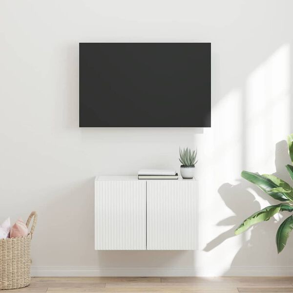 vidaXL TV wall cabinet N&aacute;stěnn&yacute; Vysoce leskl&aacute; b&iacute;l&aacute; 59,5 x 31 x 40 cm