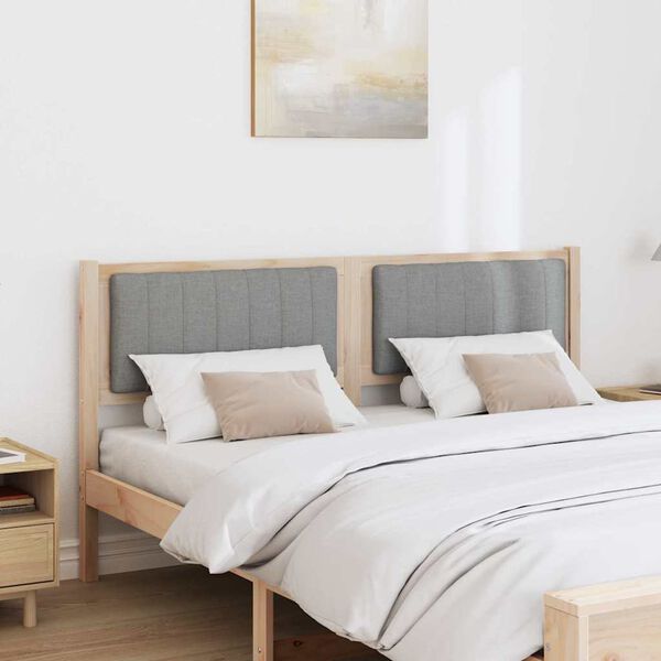 vidaXL Čalouněn&eacute; čelo postele s čelo Hněd&aacute; 150 cm Masivn&iacute; borov&eacute; dřevo