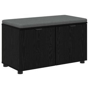 vidaXL Chodbičkov&aacute; lavice s pol&scaron;t&aacute;řem Čern&yacute; Dub 80 x 38 x 46 cm