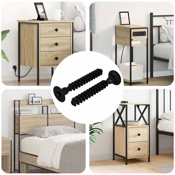 vidaXL &Scaron;roub s kaplic&iacute; 2 pcs Čern&aacute; M5 x 40 mm Železo