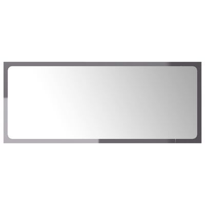 vidaXL Koupelnové zrcadlo šedé vysoký lesk 90x1,5x37 cm dřevotříska