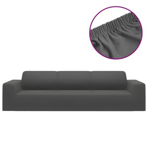vidaXL Strečov&yacute; potah na 4m&iacute;stnou pohovku antracitov&yacute; polyester žerzej