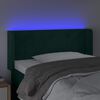 vidaXL Čelo postele s LED tmavě zelen&eacute; 93 x 16 x 78/88 cm samet