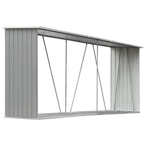 vidaXL Zahradn&iacute; kůlna na dř&iacute;v&iacute; z pozinkov&eacute; oceli 330x84x152 cm &scaron;ed&aacute;