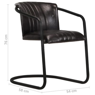 vidaXL Jídelní židle 2 ks černé pravá kůže
