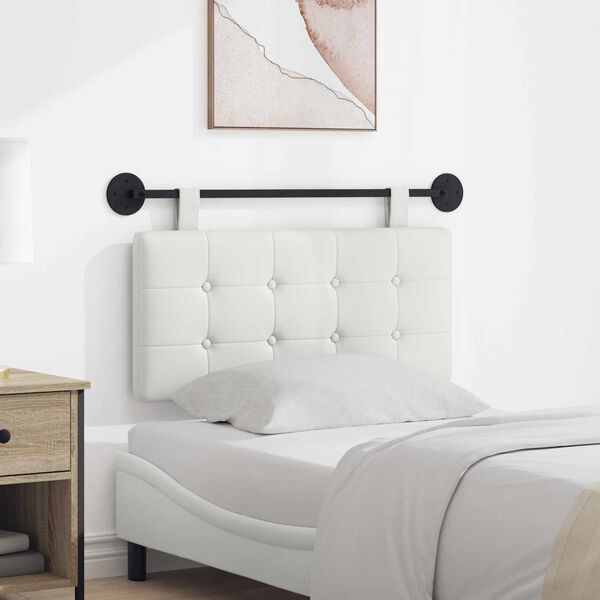 vidaXL Z&aacute;věsn&aacute; čeln&iacute; deska N&aacute;stěnn&yacute; B&iacute;l&yacute; 100 x 55 x 5 cm Uměl&aacute; kůže