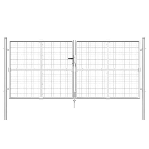 vidaXL Pletivá zahradní branka stříbrná 300 x 125 cm pozinkovaná ocel