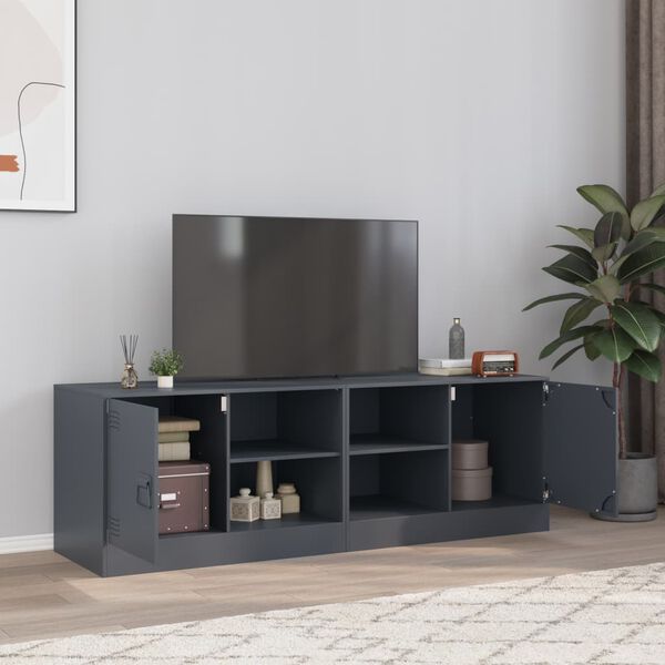 vidaXL TV skř&iacute;ňky 2 ks antracitov&eacute; 67 x 39 x 44 cm ocel