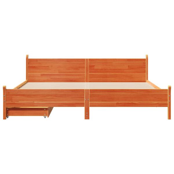vidaXL Postel bez matrace voskově hněd&aacute; 200 x 200 cm masivn&iacute; borovice