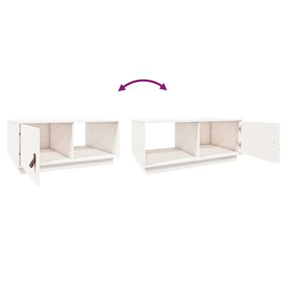 vidaXL Konferenční stolek bílý 80x50x35,5 cm masivní borové dřevo