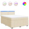 vidaXL Box spring postel s matrac&iacute; kr&eacute;mov&aacute; 140x200 cm textil