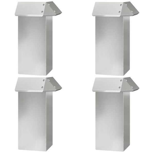 vidaXL Plaňka na &scaron;neky 4 pcs Stř&iacute;brn&aacute; 13,5 x 13,5 x 25 cm