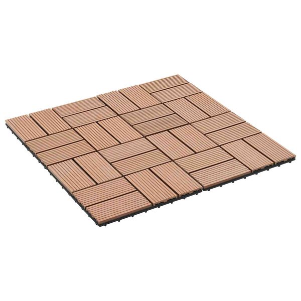 vidaXL Dlažba na terasu 11 pcs Hněd&aacute; 30 x 30 cm Dřevoplast