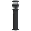 vidaXL Venkovn&iacute; stojac&iacute; lampa se z&aacute;suvkou čern&aacute; 60 cm nerezov&aacute; ocel