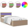 vidaXL R&aacute;m postele LED &uacute;ložn&yacute; prostor cappuccino uměl&aacute; kůže 100x200 cm