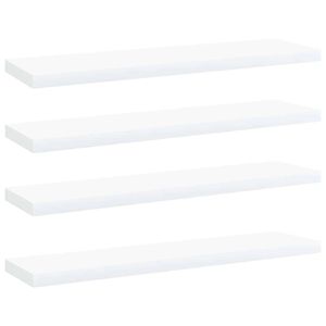 vidaXL Police na knihy 4 ks b&iacute;l&eacute; 40 x 10 x 1,5 cm kompozitn&iacute; dřevo