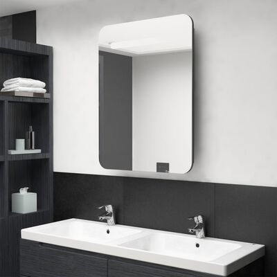 vidaXL LED koupelnová skříňka se zrcadlem šedá 60 x 11 x 80 cm