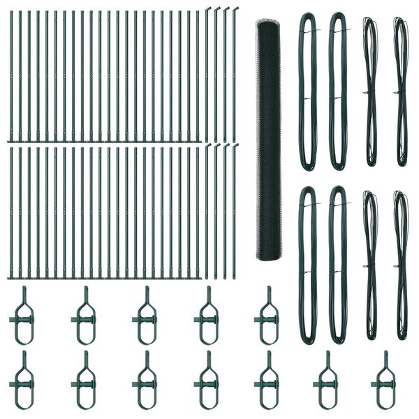 vidaXL Plotov&yacute; sloupek. Zelen&aacute; 100 x 1,4 m (25 mm mř&iacute;žka) Ocel a PVC