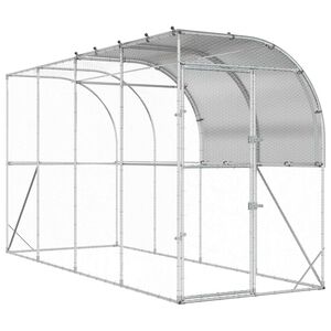vidaXL Kurn&iacute;k proti zdi Stř&iacute;brn&aacute; 400 x 100 x 215 cm Pozinkovan&aacute; ocel