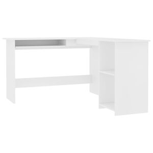 vidaXL Rohov&yacute; psac&iacute; stůl b&iacute;l&yacute; 120 x 140 x 75 cm kompozitn&iacute; dřevo