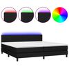 vidaXL Box spring postel s matrací a LED černá 200x200 cm textil