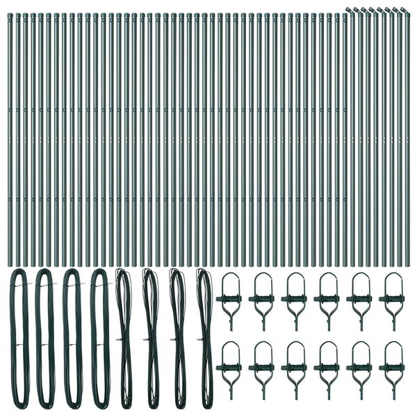 vidaXL Plotový sloupek. 52 pcs Zelená 3,2 x 3,2 x 190 cm