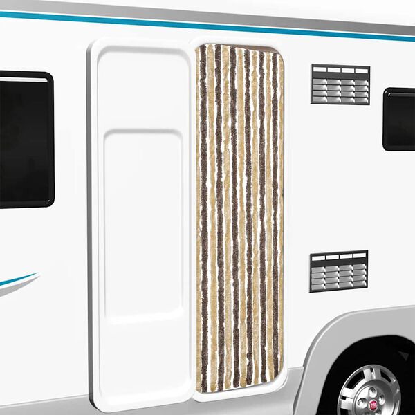 vidaXL Z&aacute;věs proti hmyzu tmavě hněd&yacute; a b&eacute;žov&yacute; 56 x 200 cm žinylka