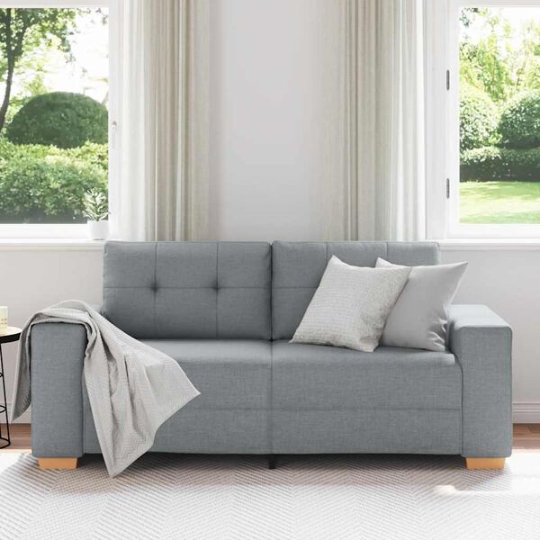 vidaXL Loveseat Sofa Světle &scaron;ed&aacute; 180x77x82 cm textil