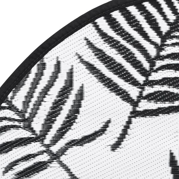 vidaXL Venkovn&iacute; koberec ARAKIL b&iacute;l&yacute; a čern&yacute; &Oslash; 200 cm PP