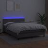 vidaXL Box spring postel s matrac&iacute; a LED &scaron;ed&aacute; 140x200 cm uměl&aacute; kůže