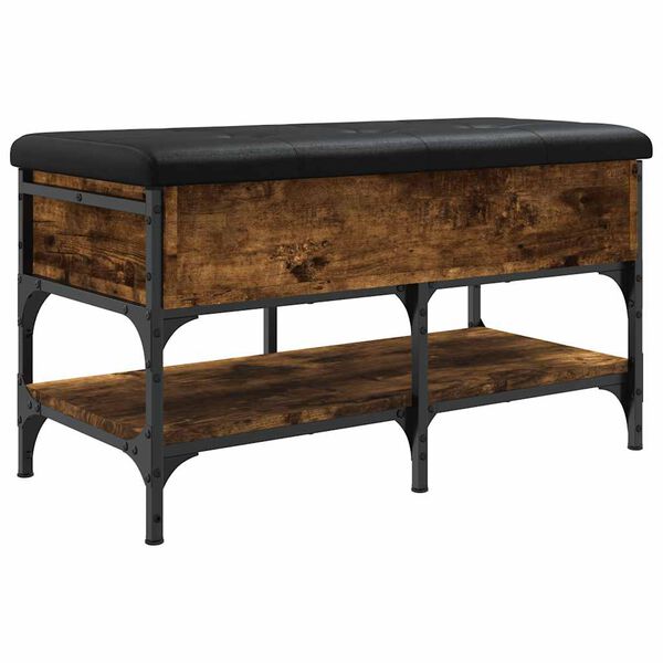 vidaXL Lavice s botn&iacute;kem kouřov&yacute; dub 82 x 42 x 45 cm kompozitn&iacute; dřevo