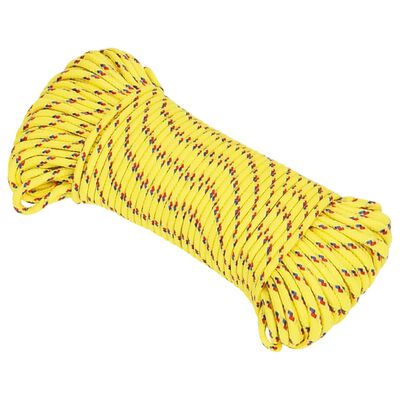 vidaXL Lodní lano žluté 5 mm 25 m polypropylen