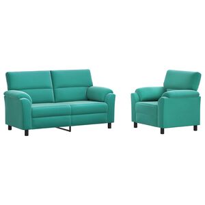 vidaXL Set pohovek 2 pcs Tyrkysov&aacute; Samet
