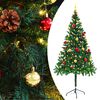 vidaXL V&aacute;nočn&iacute; stromek s LED osvětlen&iacute;m a baňkami zelen&yacute; 180 cm