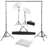 vidaXL Foto studio set s fotopozad&iacute;m, osvětlen&iacute;m a de&scaron;tn&iacute;ky