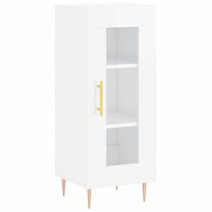 vidaXL Př&iacute;born&iacute;k b&iacute;l&yacute; s vysok&yacute;m leskem 34,5x34x90 cm kompozitn&iacute; dřevo