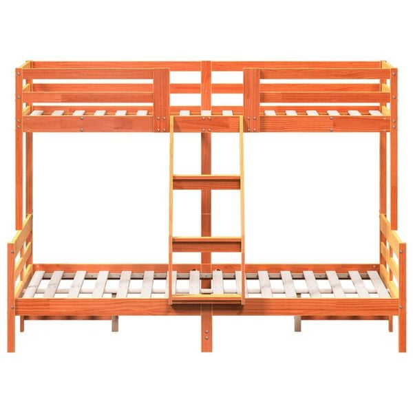 vidaXL Patrová postel 90 x 200/140 x 200 cm voskově hnědá borové dřevo