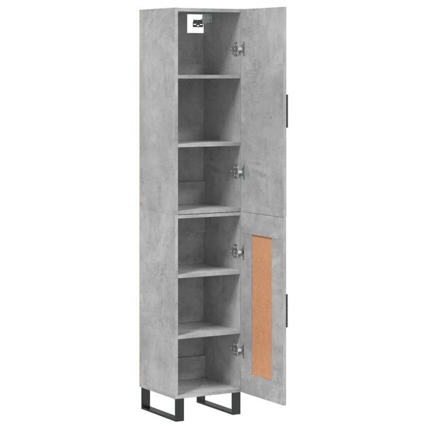 vidaXL Skř&iacute;ň highboard betonově &scaron;ed&aacute; 34,5x34x180 cm kompozitn&iacute; dřevo