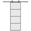 vidaXL Posuvn&eacute; dveře se sadou kov&aacute;n&iacute; čern&eacute; 76x205 cm ESG Glass
