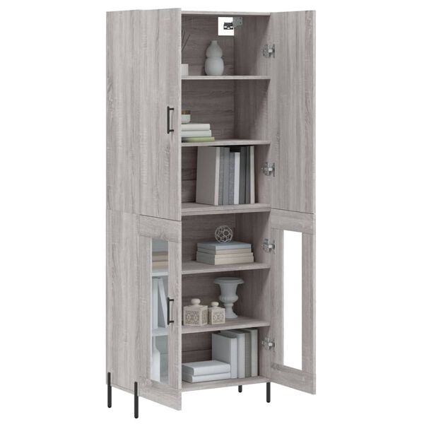 vidaXL Skř&iacute;ň highboard &scaron;ed&aacute; sonoma 69,5 x 34 x 180 cm kompozitn&iacute; dřevo